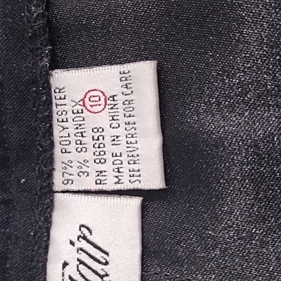 Yves St Clair Vintage Sueded Stretch Pleated Straight Leg Trouser Pants Black 10 - Picture 5 of 11